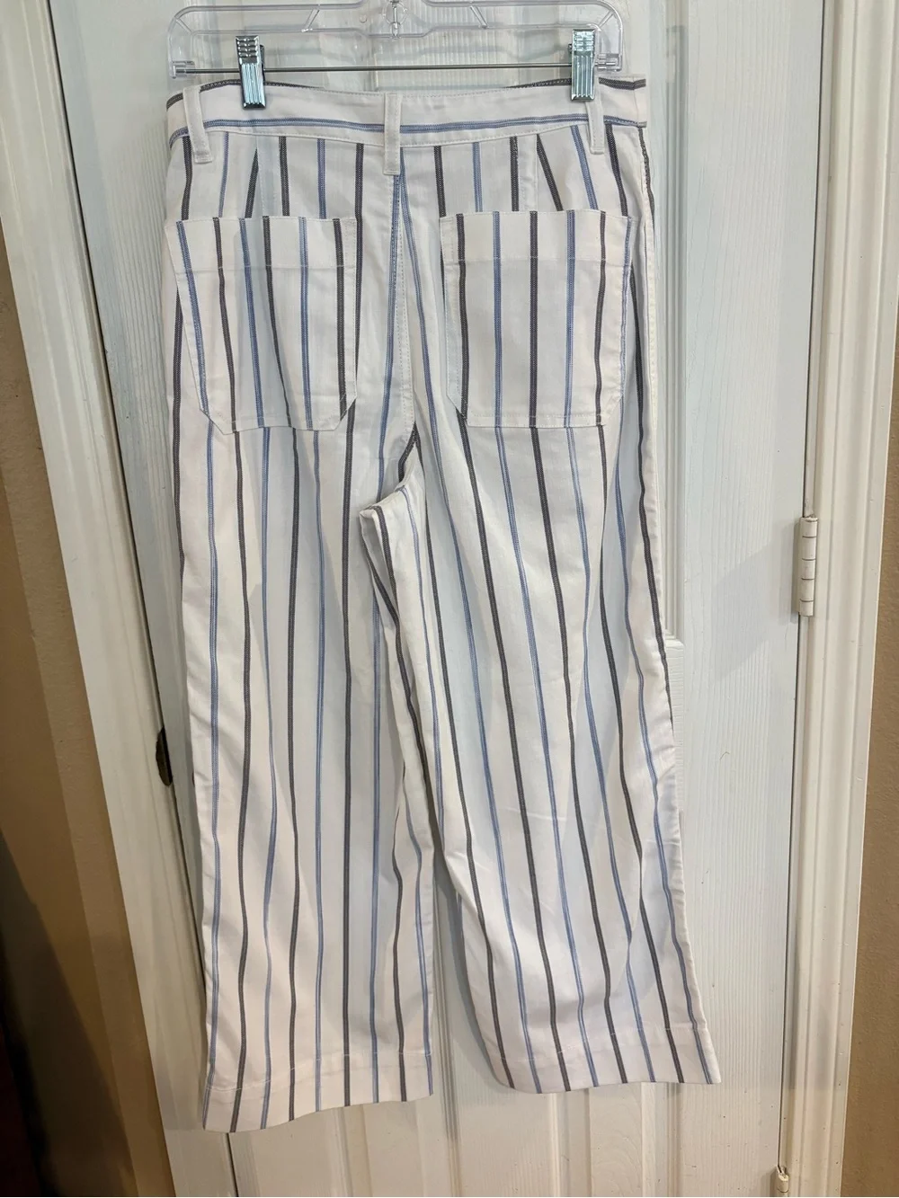 Madewell Slim Emmett Wide Leg Crop Pants 28 Montpellier Stripe NWT High Rise - Picture 5 of 11